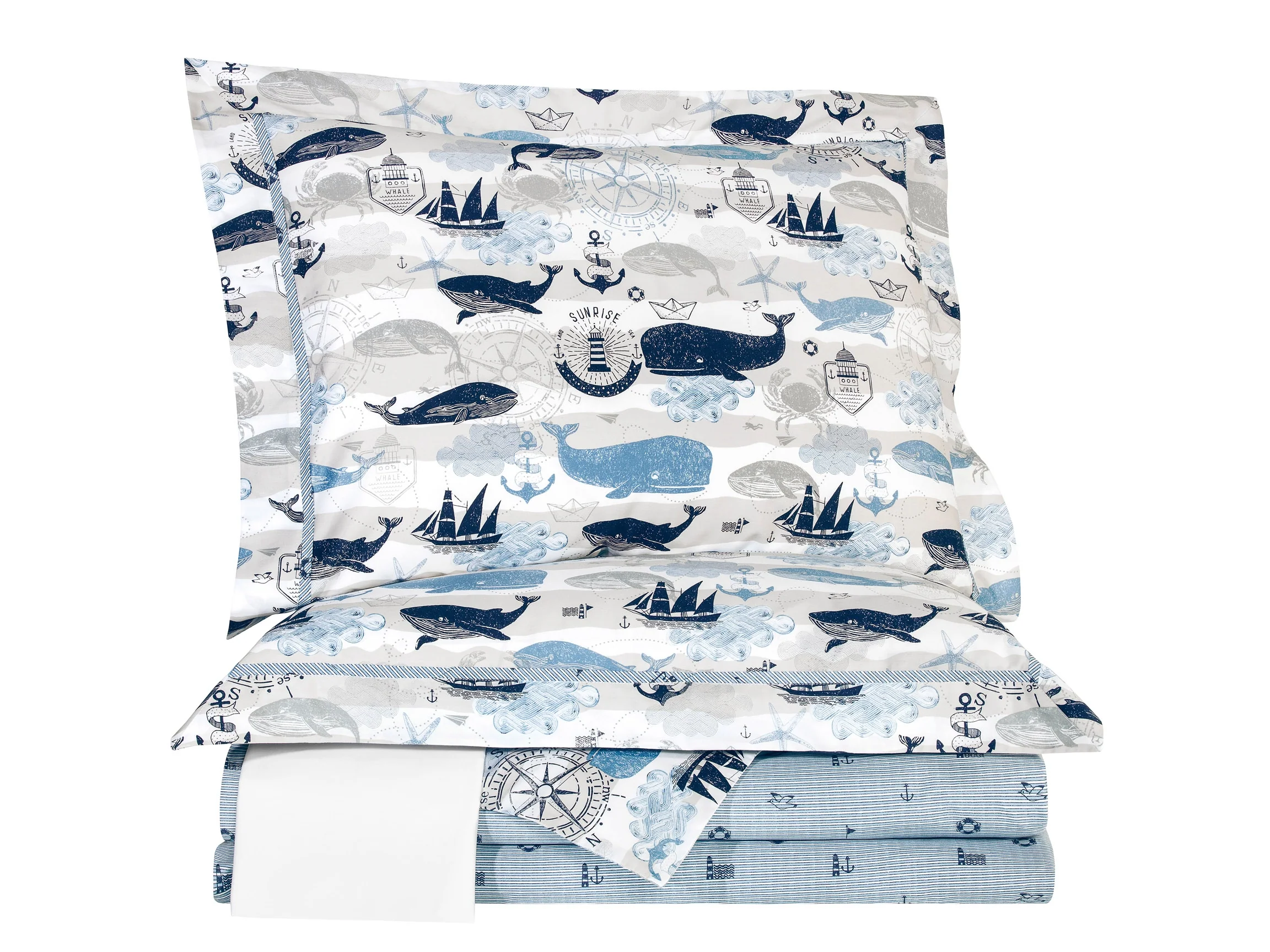 Pillowcase - Sea Adventures | Snow/White/Blue | Standard - Image 4