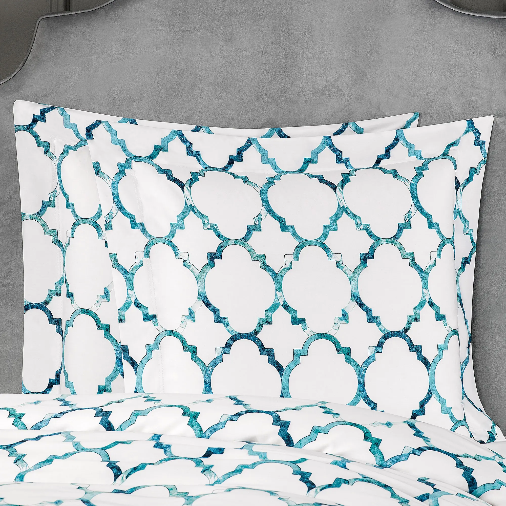 Pillowcase - Taylor | White/Turquoise | Standard