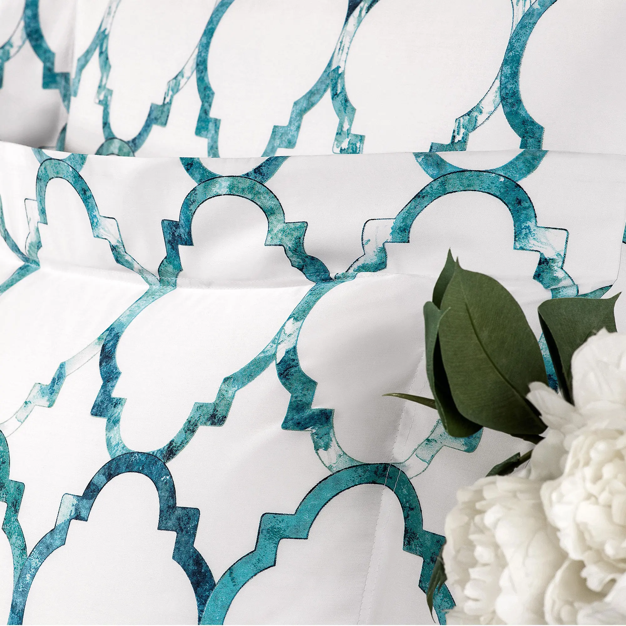 Pillowcase - Taylor | White/Turquoise | Standard - Image 2
