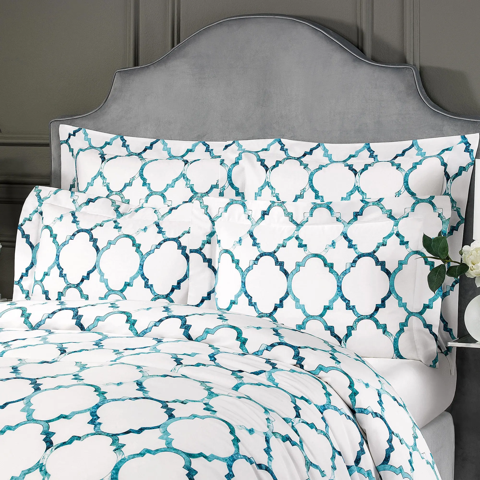 Pillowcase - Taylor | White/Turquoise | Standard - Image 3