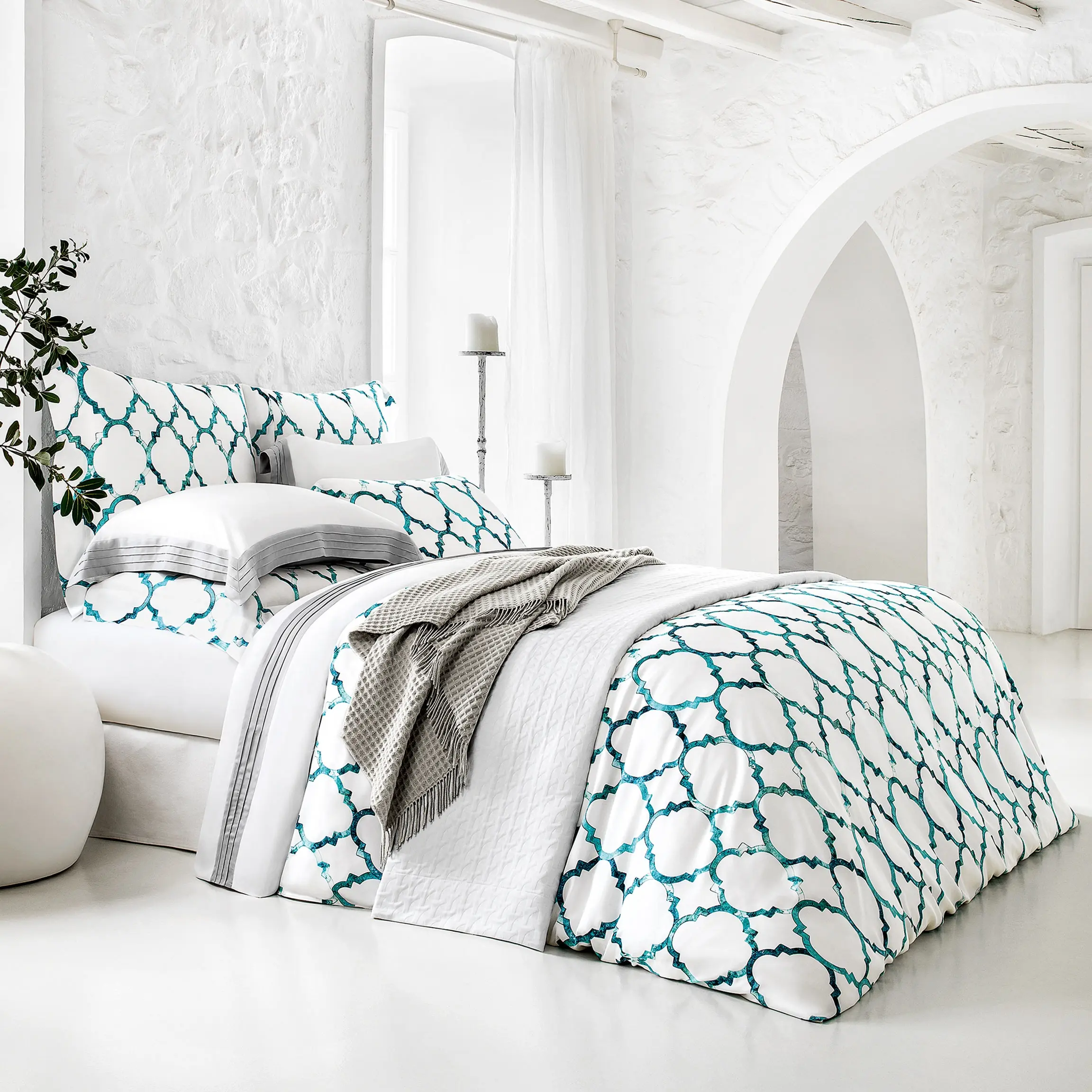 Pillowcase - Taylor | White/Turquoise | Standard - Image 4