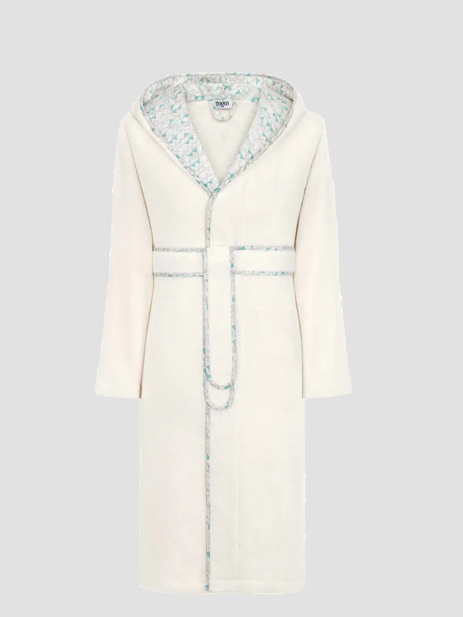 Teens Bathrobe - Jumbo | Ecru with Green| 146 cm - Image 2