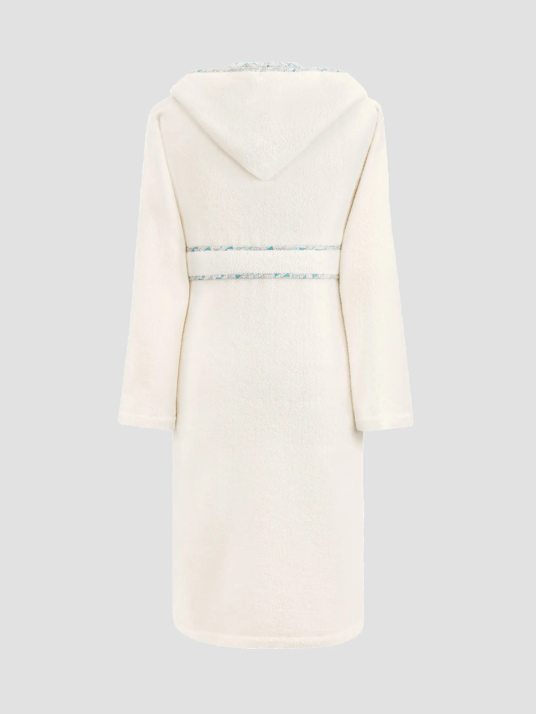 Teens Geometric Bathrobe - Jumbo | Ecru with Green | 152 cm - Image 5