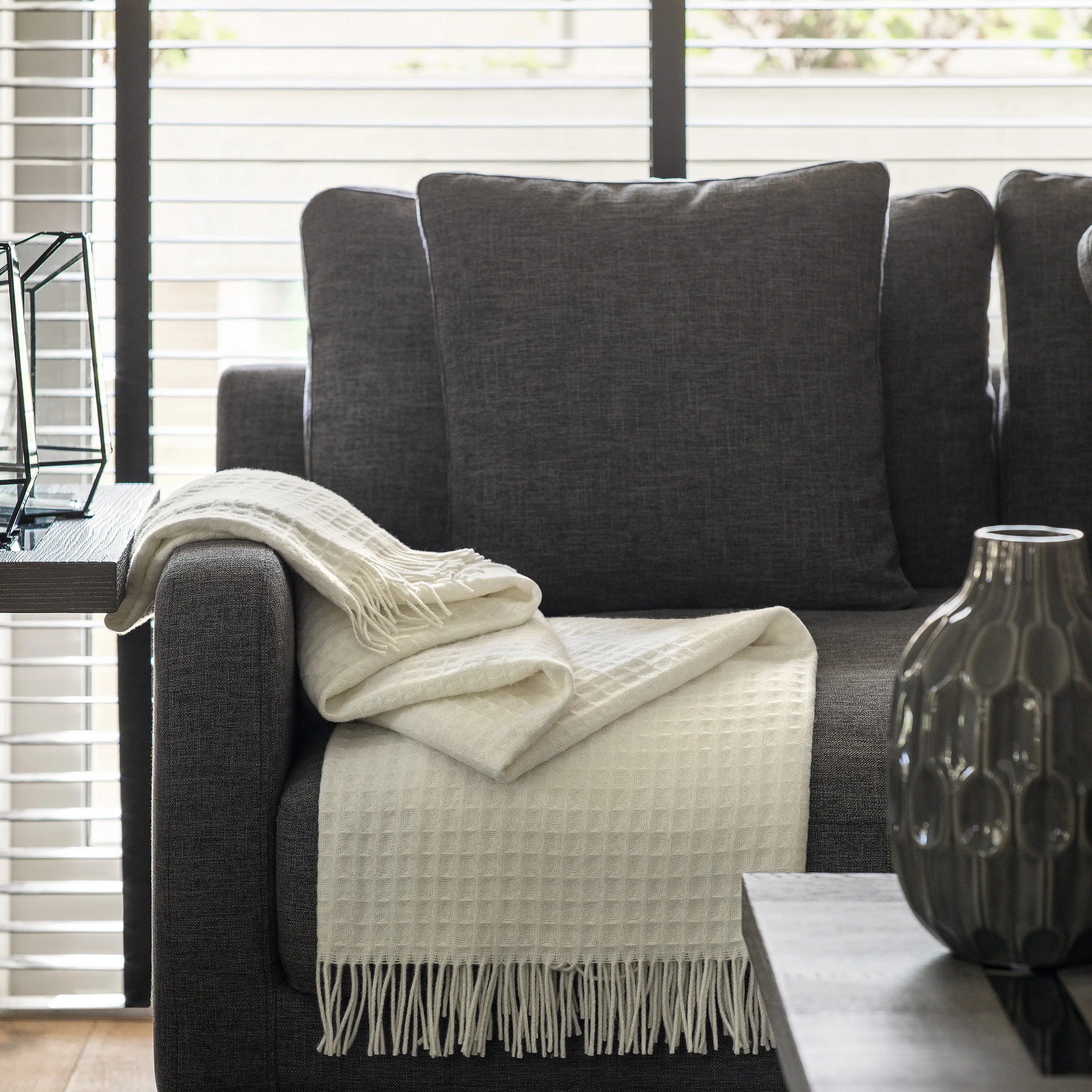 Throw - Rialto | White/Ecru | 55" x 79"
