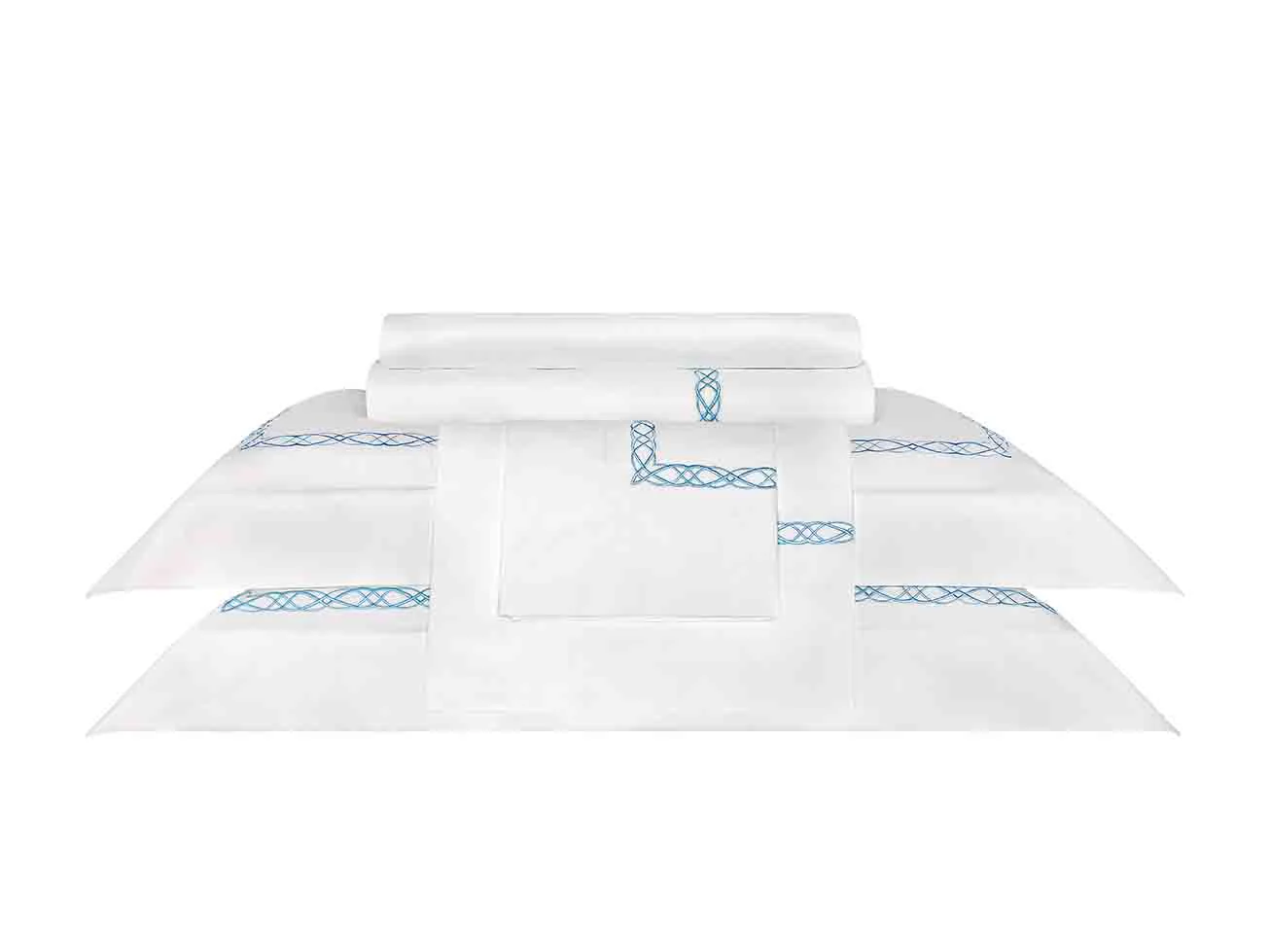 Top Sheet - Mia | White/Blue | Queen - Image 4
