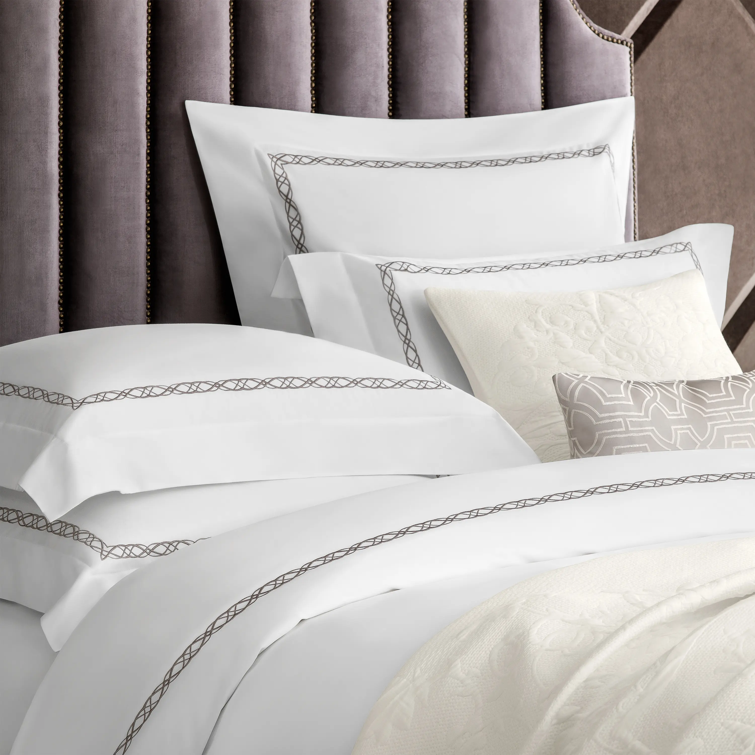 Top Sheet - Mia | White/Brown | Single - Image 3