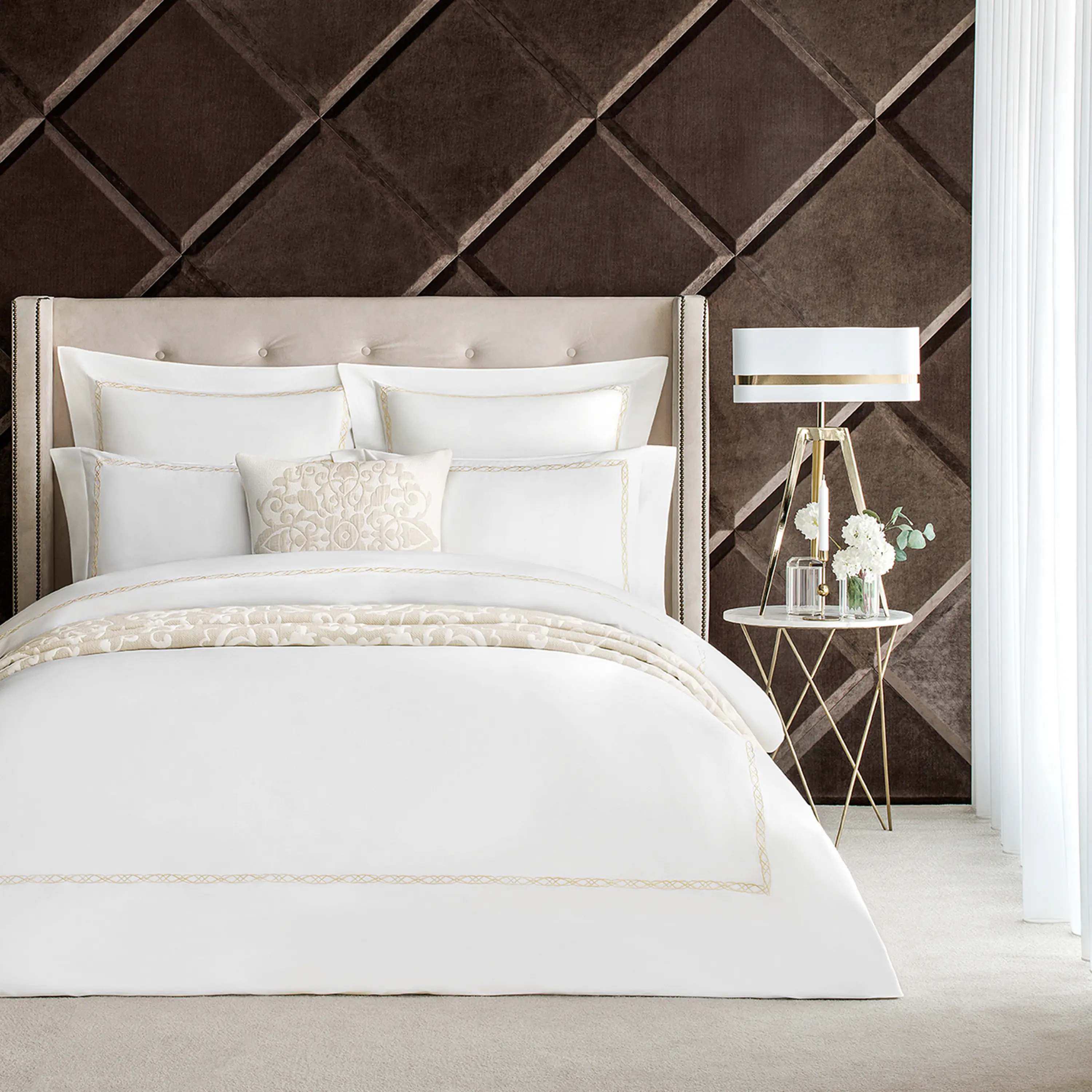 Top Sheet - Mia | White/Gold | Full