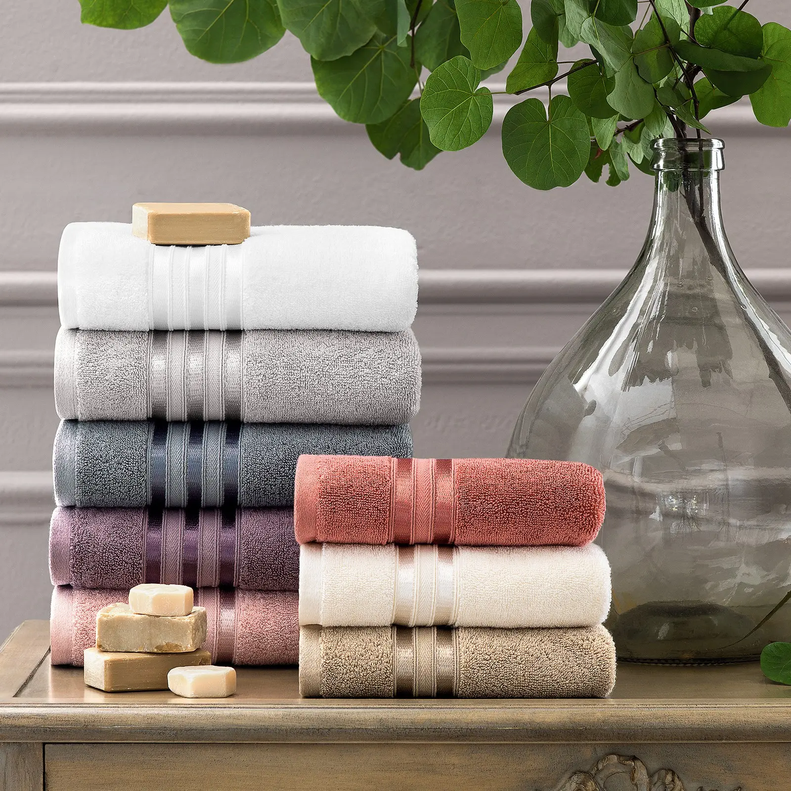Towel - Arcadia | Grey/Blue | 20" x 39" - Image 2
