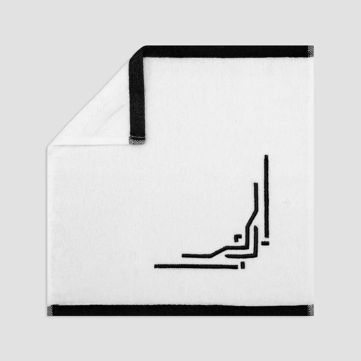Towel - Jasper | White with Black | 12" x 12" - Image 3