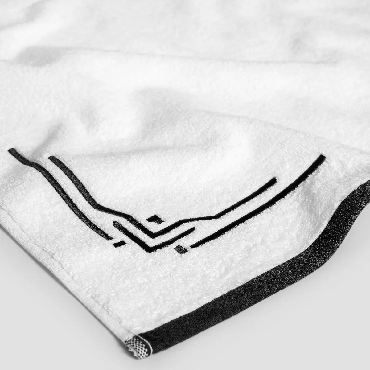 Towel - Jasper | White with Black | 12" x 12" - Image 4
